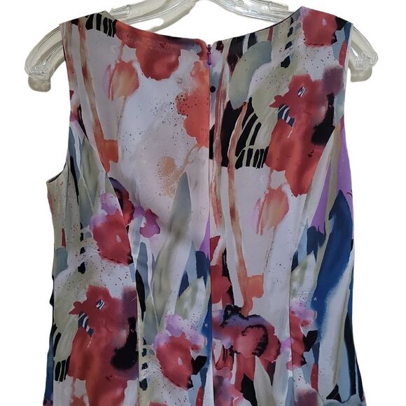 Coldwater Creek Purple Multicolored Floral Print V-neck Dress Sz 6 - Picture 5 of 10